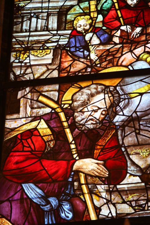 stained glass window santo religion