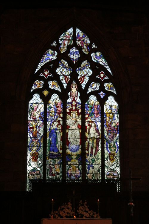stained glass window church monument