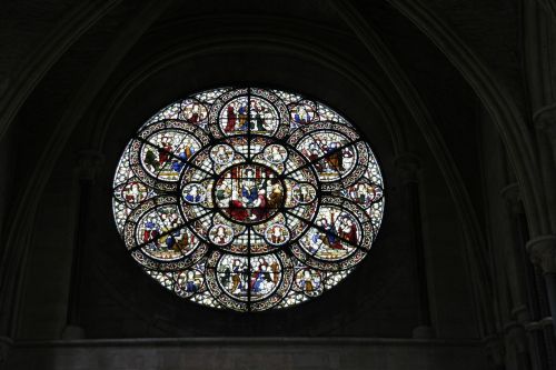 stained glass window rosette window