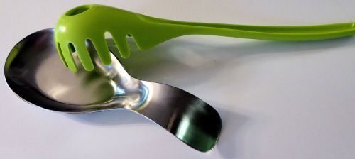 stainless spoon holder spaghetti utensil silver