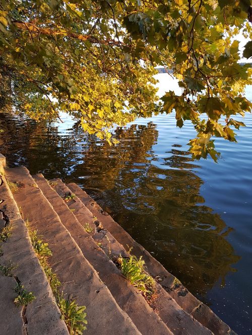 stair lake autumn