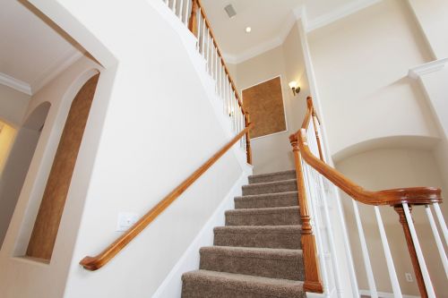 staircase carpeted house