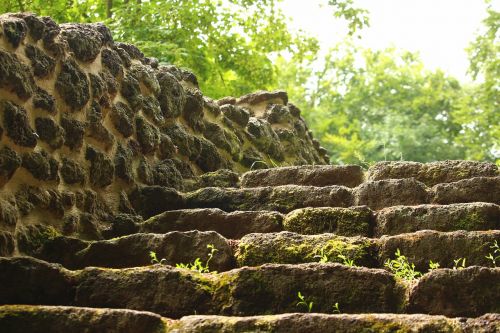 stairs ruin wall