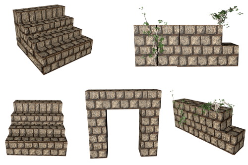 stairs wall isolated