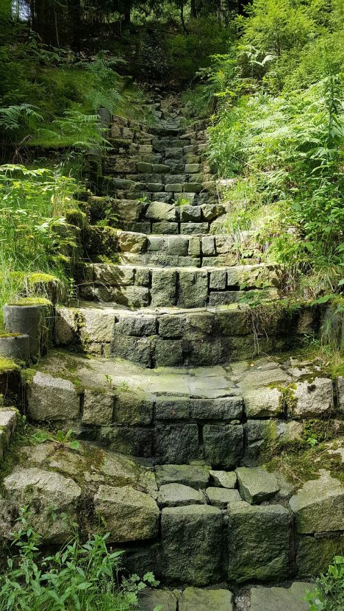 stairs stone stairway hiking