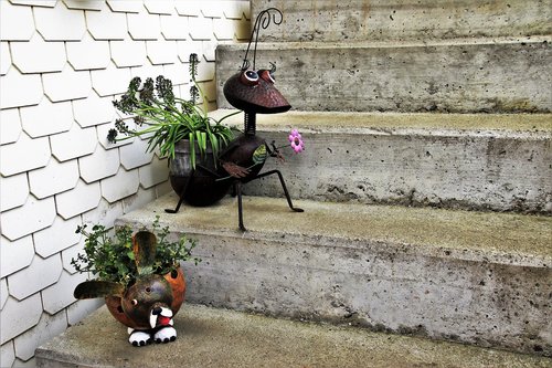 stairs  pot  decorative