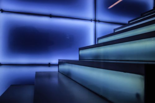 stairs gradually blue