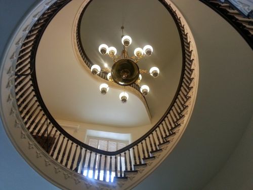 stairs chandelier lights