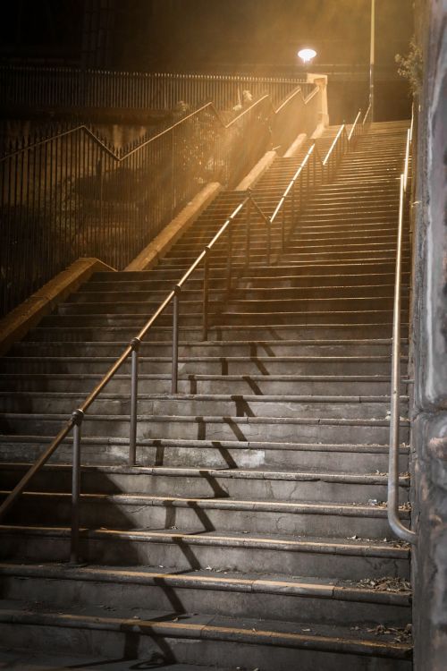 stairs dark night