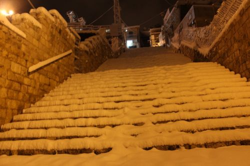 stairs snow heaven