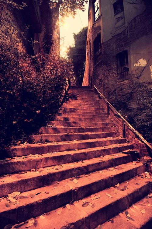 stairs night street