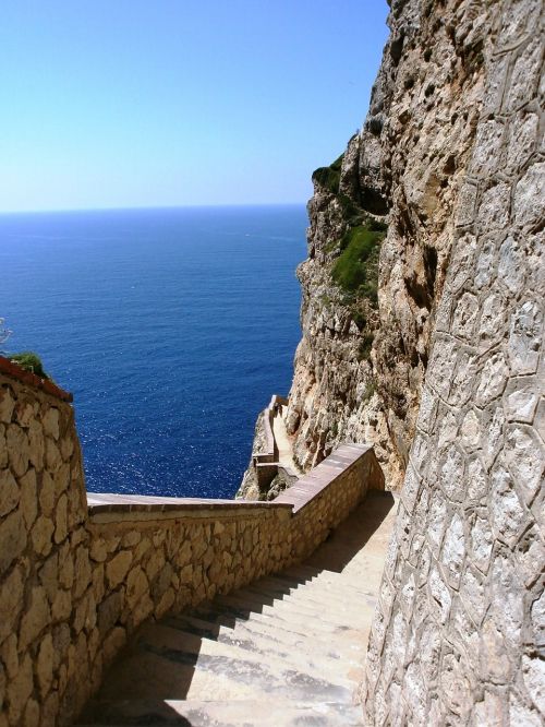 stairs stone steps sea ​​view
