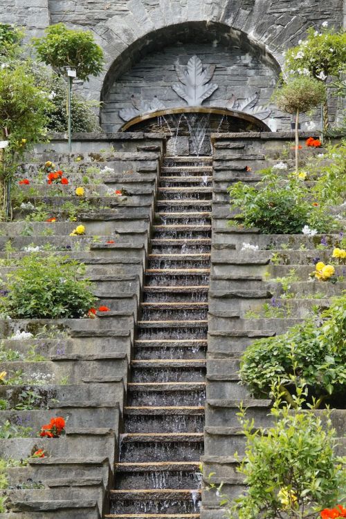 stairs water staircase waterfall