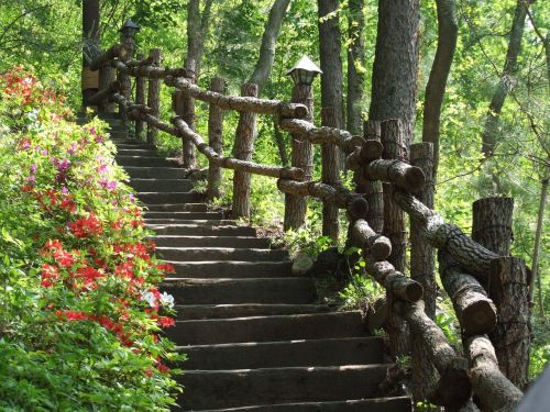 stairs woodland stairs wooden stairs