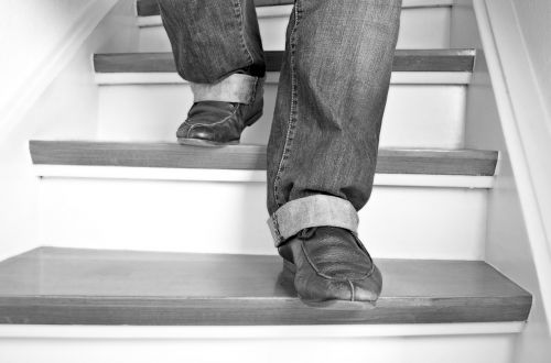stairs feet shoes