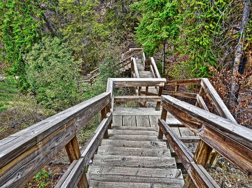 stairway wooden perspective