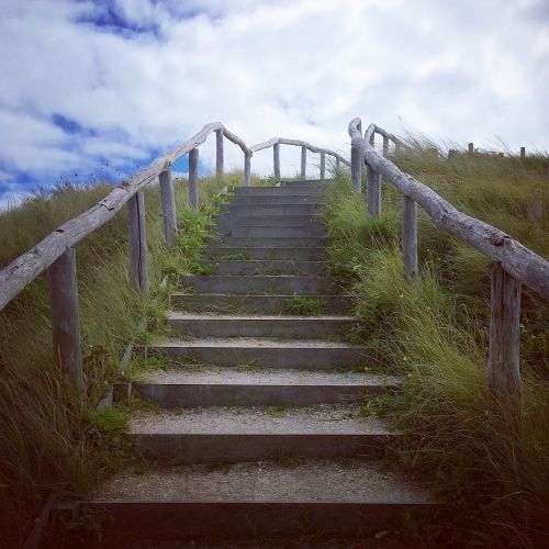 stairway seaside sea
