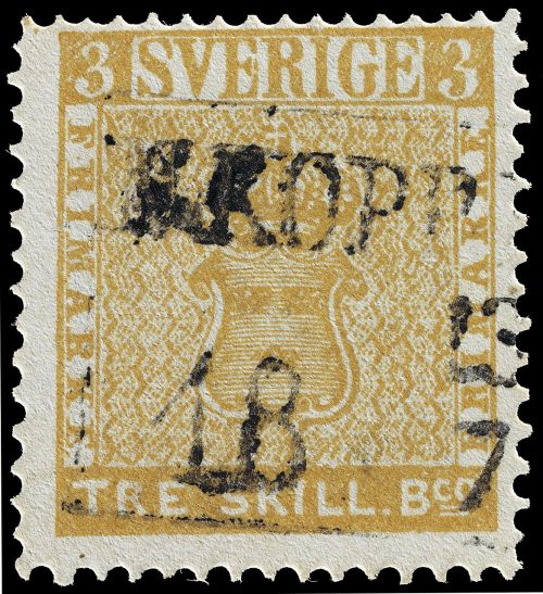 stamp tre skilling banco error swedish