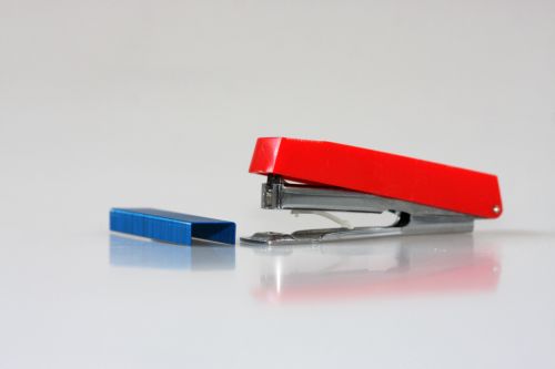 Stapler And Staples Red