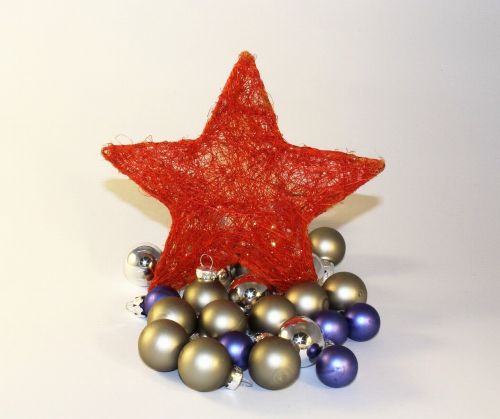 star red star christmas balls