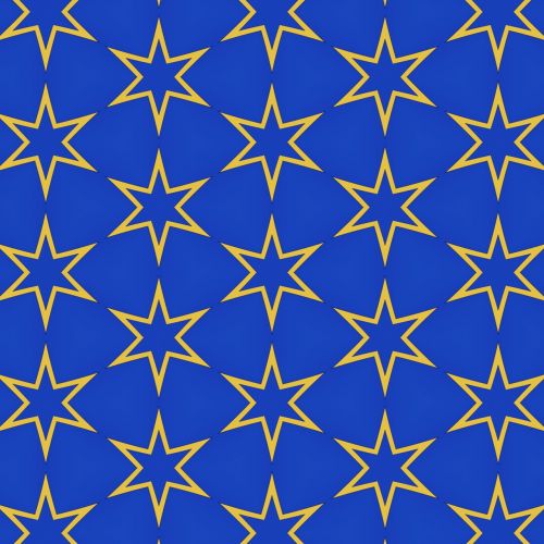 star pattern blue and gold