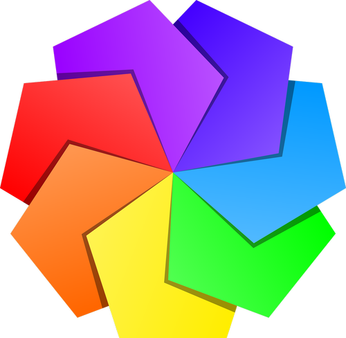 star  pentagons  rainbow colors
