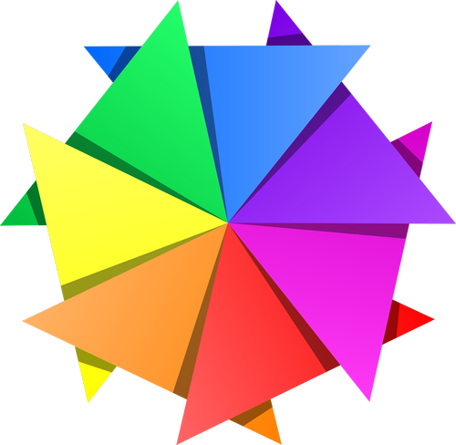 star  triangles  rainbow colors