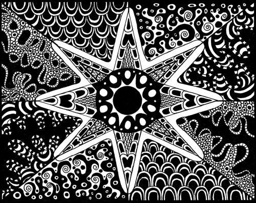 star zentangle pictures drawing