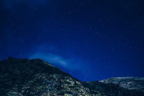 starry night starry sky mountains