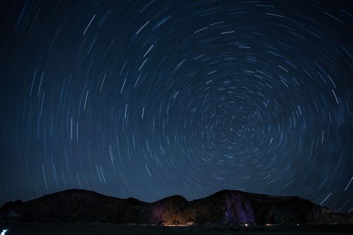 starry sky night hill