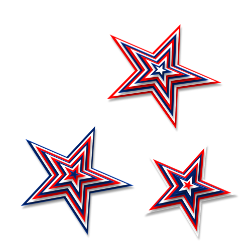 stars 3d red