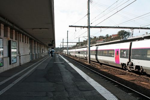 station platform people train and platform