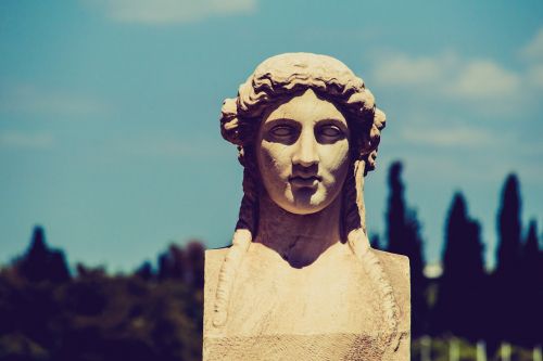 statue face greece