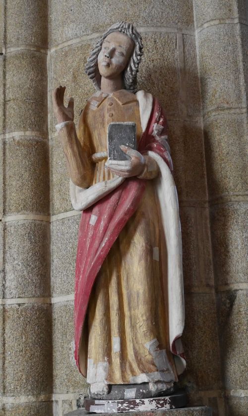 statue saint john painted