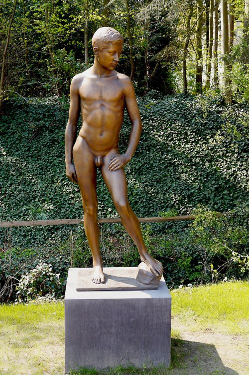 statue bronze young man