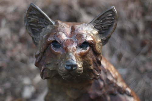 statue  fox  bronze
