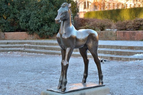 statue  horse  colt