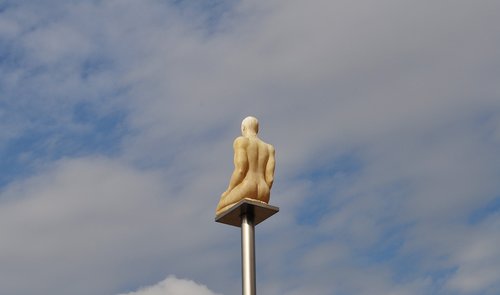 statue  sky  clouds