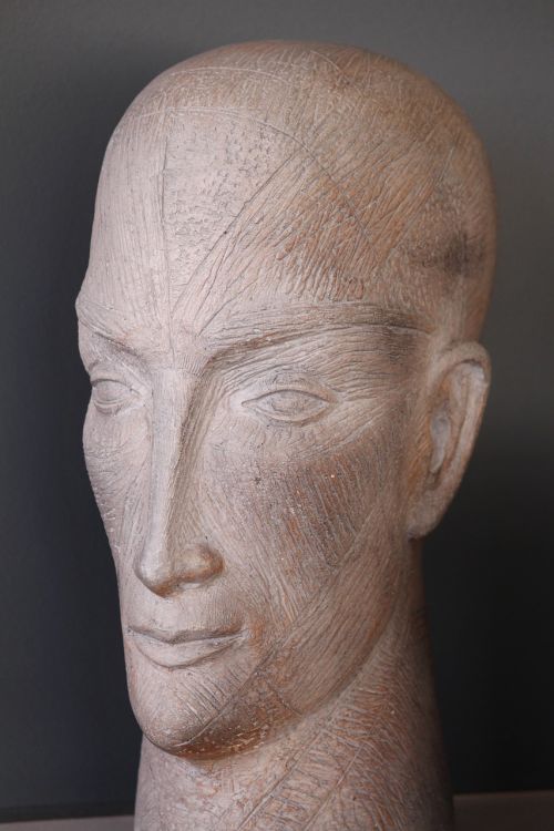 statue head stone