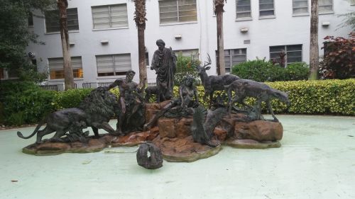 statue water plants