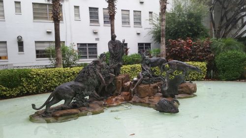 statue water plants