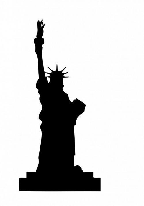 statue liberty black silhouette