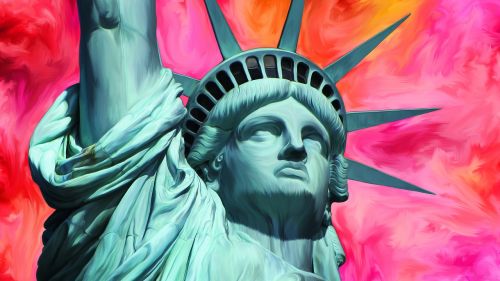statue of liberty new york smudgepainting