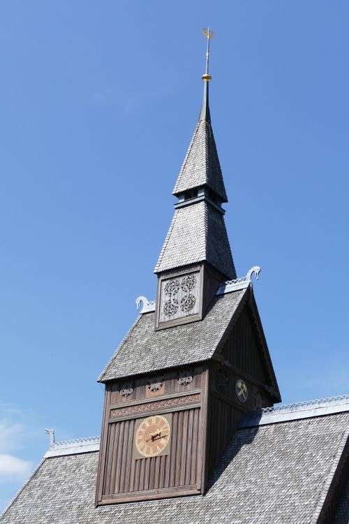 stave church bell tower clock tower