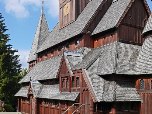 stave church roof landscape artfully