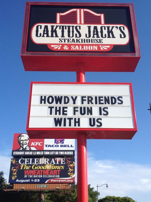 steakhouse caktus jack signs