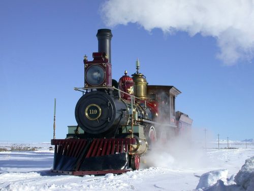 steam locomotive snow winter