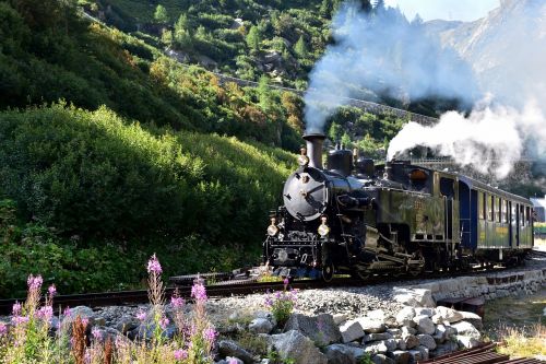 steam railway furka-bergstrecke gletsch furka pass