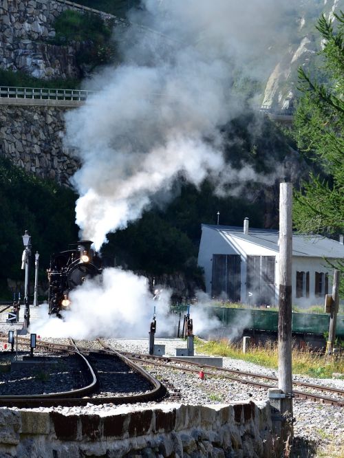 steam railway furka-bergstrecke gletsch furka pass