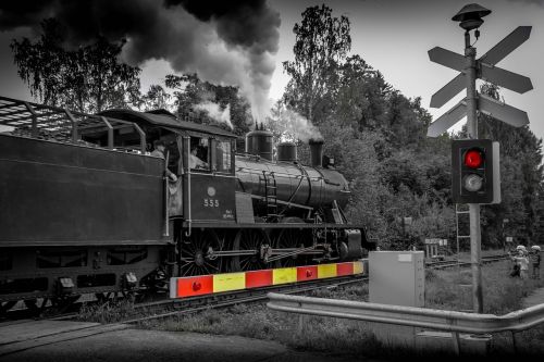 steam train train black and white